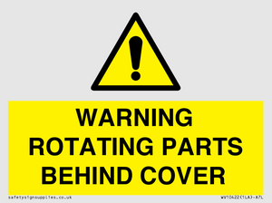 WARNING ROTATING PARTS BEHIND COVER